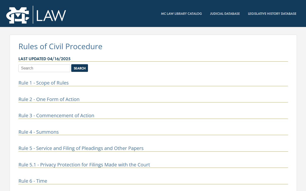 Union County Circuit Court records and the Mississippi Rules of Civil Procedure