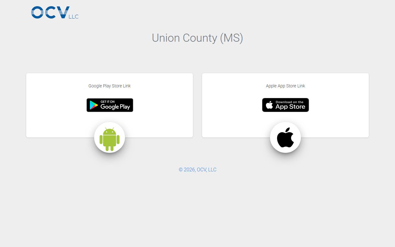 Union County court records and county mobile app landing page