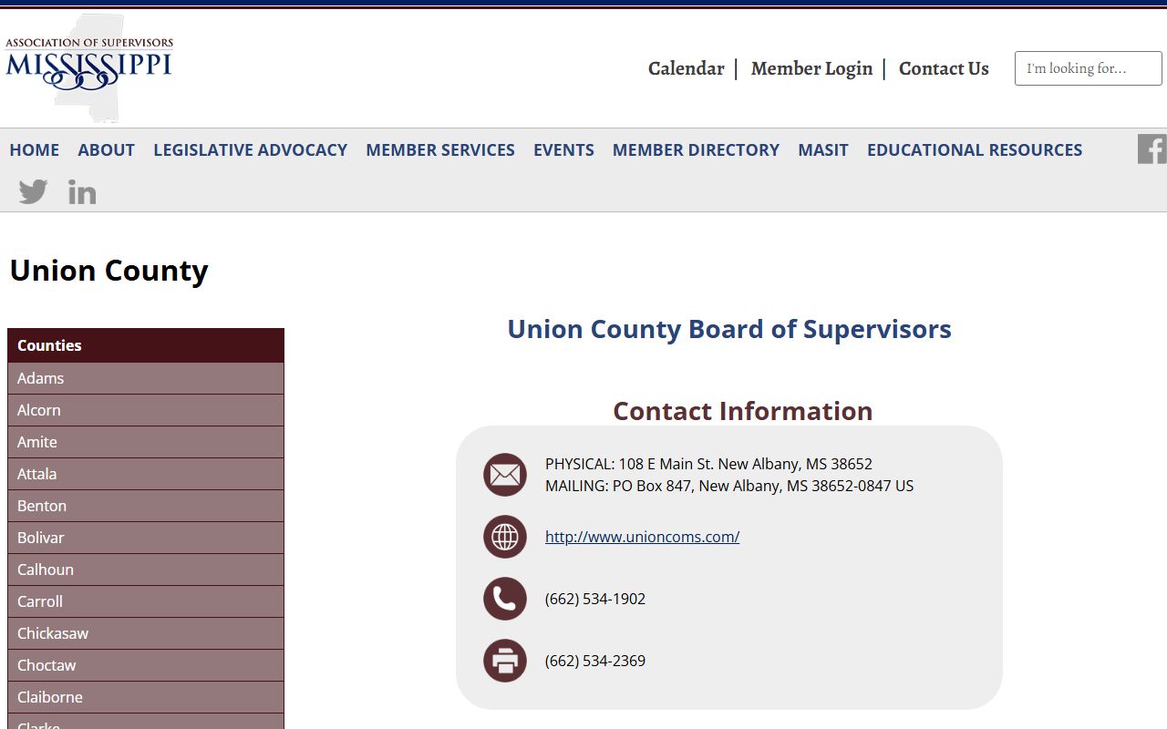 Union County court records and county officials profile page