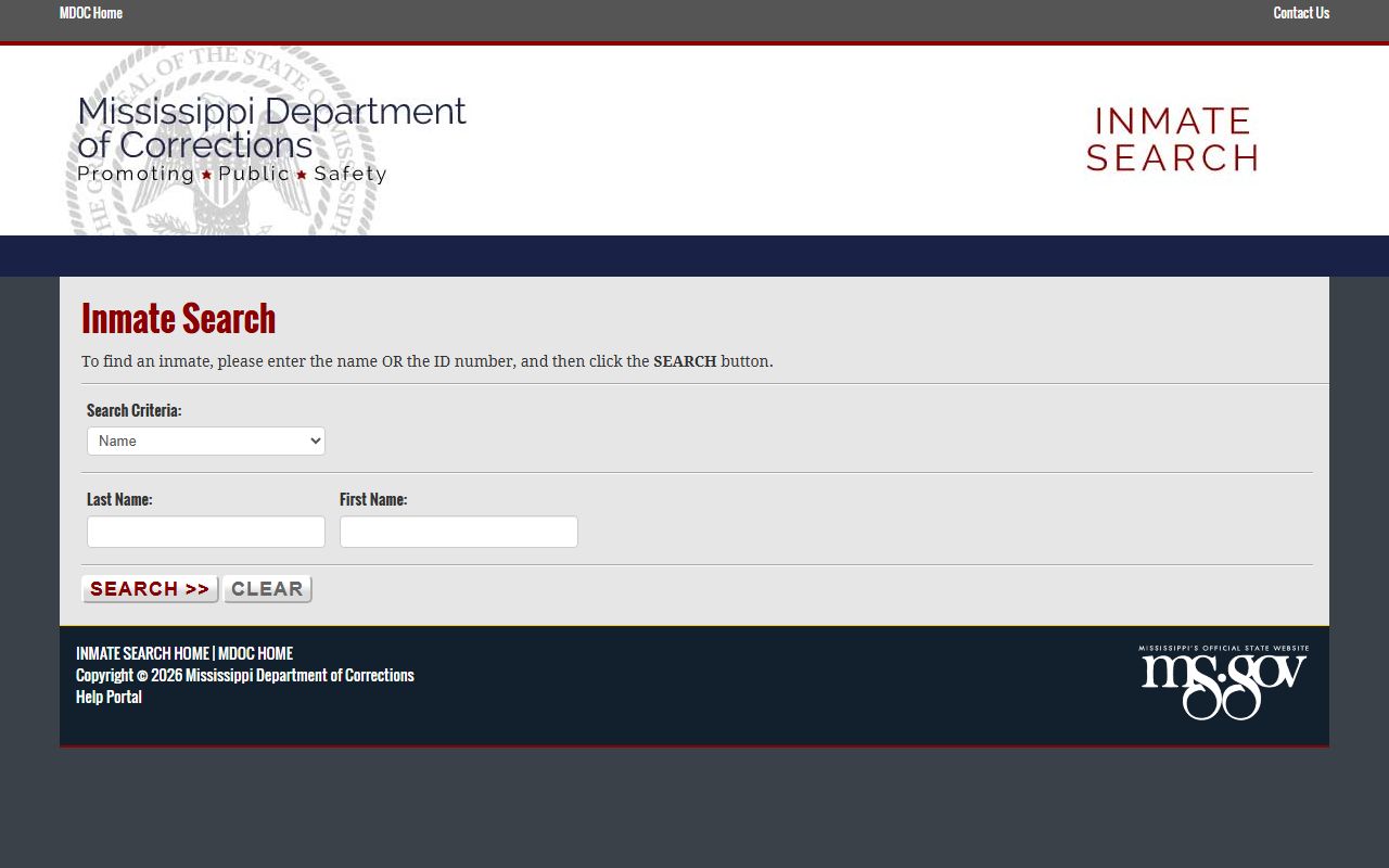 Union County inmate records and the MS.gov MDOC inmate search portal