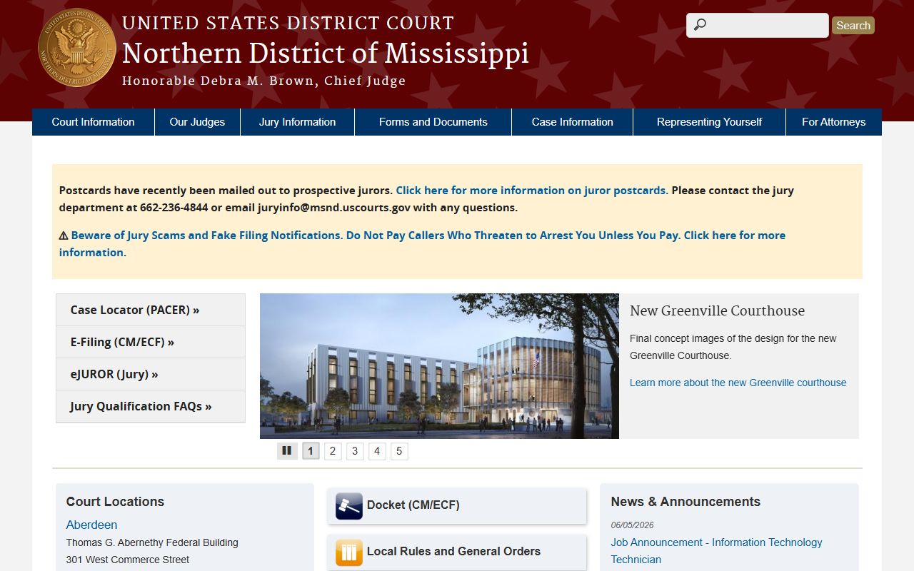 Union County probate records and the Northern District of Mississippi federal court site